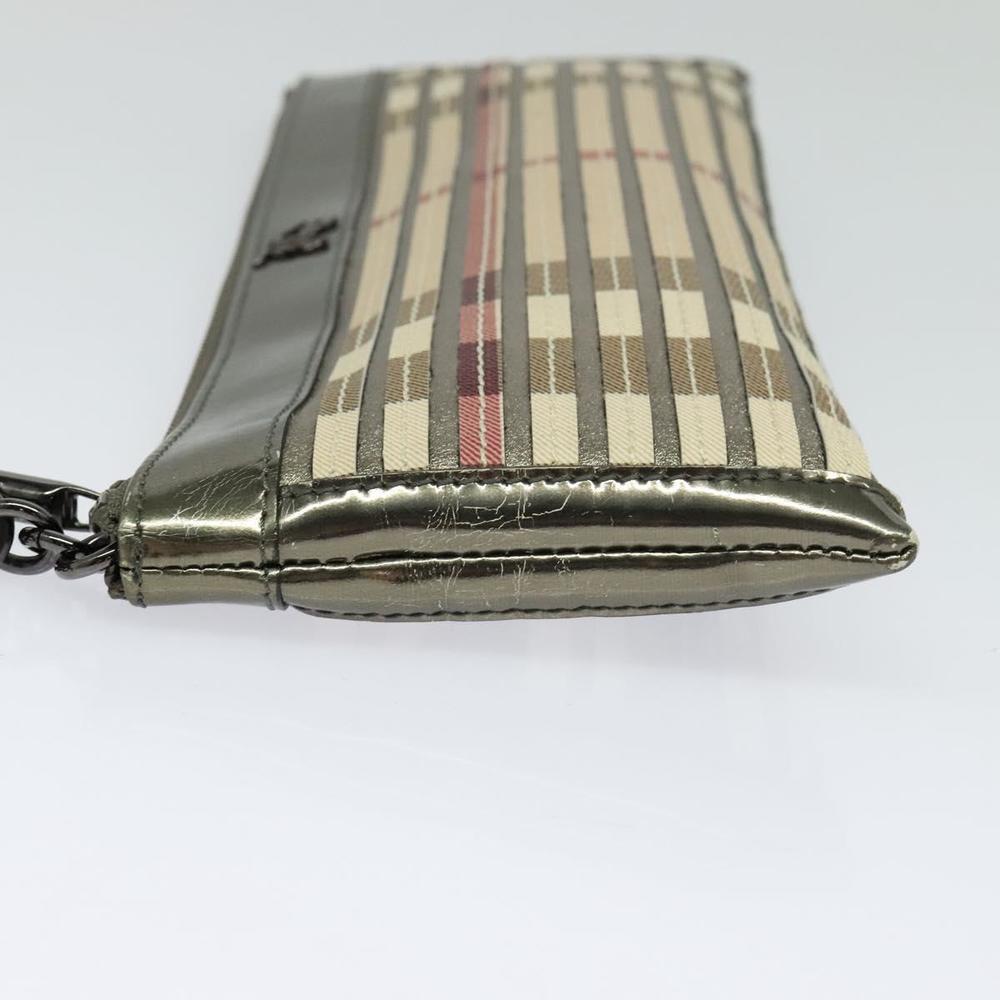 BURBERRY Nova Check Clutch Bag PVC Beige Gold Auth bs23425 - Picture 3 of 16
